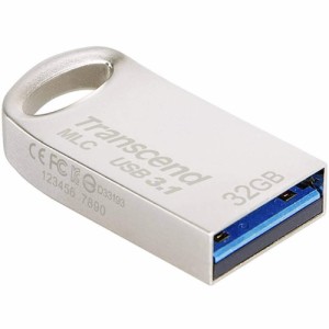 トランセンドジャパン トランセンド USBメモリ 32GBMLC採用USB 3.1 キャップレス コンパクトタイプ シルバー 耐衝撃 防滴 防塵データ復旧