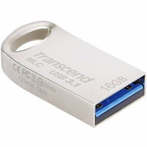 トランセンドジャパン トランセンド USBメモリ 16GBMLC採用USB 3.1 キャップレス コンパクトタイプ シルバー 耐衝撃 防滴 防塵データ復旧