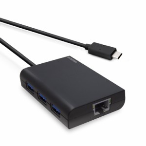 エレコム 有線LANアダプター USB3.1 Gen1 (USB3.0) Type-C USB-C→RJ45 変換アダプター ギガビット USBハブ (USB-A×3ポート) Macbook対