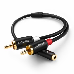 UGREEN RCAケーブル 3.5mm(メス) - 2RCA(オス) ステレオミニプラグ変換ケーブル 多重シールド 金メッキ端子 ステレオ オーディオケーブル