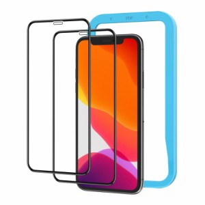 2枚セット NIMASO ガラスフィルム iPhone 11 / XR 用 全面保護 フィルム フルカバー ガイド枠付き (iphone xr / iphone11 用）NSP18H18