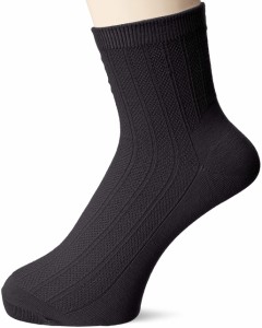 [オカモト] 24時間におわない SUPER SOX(スーパーソックス) 1足組 ストライプ柄ソックス 短め丈 O595-800 メンズ チャコール 日本 24-26c