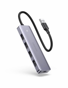 UGREEN USB 3.0 ハブ ４ポート拡張 USB ハブ USB C電源供給 セルフパワー/バスパワー USB 高速ハブ 軽量型 PS5 PS4 Windows/Mac OS対応 L