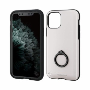 エレコム iPhone 11 Pro ケース TOUGH SLIM 耐衝撃×薄軽×リング [エアークッションで衝撃吸収] フィンガーリング付 ホワイト PM-A19BTS