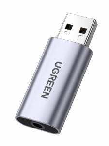 UGREEN USB イヤホンジャック 変換アダプタ 外付け サウンドカード USB 3.5ｍｍ 変換アダプター TRRS 4極 マイク・ヘッドホン端子一体化 