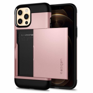 Spigen iPhone12Pro ケース iPhone12 ケース カード 収納 耐衝撃 米軍MIL規格 衝撃 吸収 ハード カバー 背面 スライド 式 カードケース M