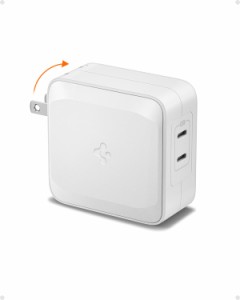 Spigen 100W 充電器 [ GaN II, USB Type C, PD3.0対応, 2台同時, 100W・45Ｗ出力, 急速充電, 折りたたみ式プラグ ] Macbook Pro, iPhone 