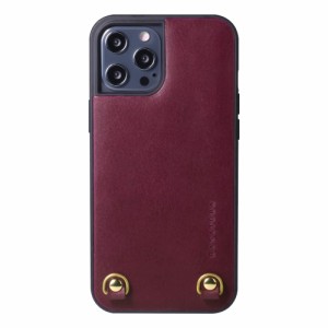[HANATORA] iPhone ケース イタリアンレザー 本革 ダブルストラップホール ハンドストラップ付属 TGN-12ProMax-Purple パープル iPhone 1