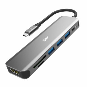 シリコンパワー SP Silicon Power7-in-1 USB Type-C USB ハブ ドッキングステーション 4K対応 HDMI/USB Type-C (PD 60W) / USB3.2 Type-A