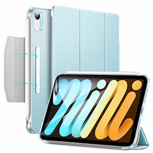 ESR iPad mini6 ケース 2021 三つ折りケース iPad mini6 カバー 8.3インチ 2021モデル 半透明 スマートケース 留め具付き 三つ折りスタン