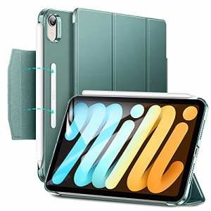 ESR iPad mini6 ケース 2021 三つ折りケース iPad mini6 カバー 8.3インチ 2021モデル 半透明 スマートケース 留め具付き 三つ折りスタン