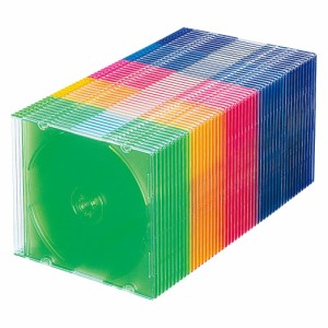 サンワサプライ Blu-ray・DVD・CDケース(スリムタイプ・50枚セット・5色ミックス) FCD-PU50MXN2