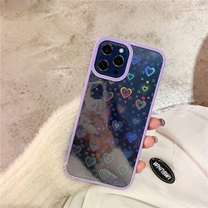 QLTYPRI iPhone 11ケース クリア 透明 TPUカバー 韓国 可愛い グラデーション素材 ハート スマホケース 薄型 軽量 耐衝撃 黄ばみなし ワ