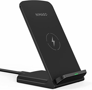ワイヤレス 充電器 iPhone/Android等 Qi機種対応 充電スタンド 置くだけ充電 Qi認証 QC 2.0/3.0 対応 15W 急速 充電 黒 NIMASO NCH21L420