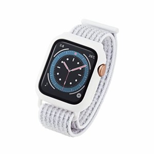 エレコム Apple Watch (アップルウォッチ) ケース カバー バンド一体型 40mm [Apple Watch SE2 SE 6 5 4 対応] 全面保護 ガラス ファブリ