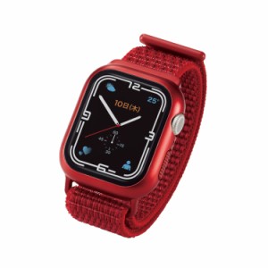 エレコム Apple Watch (アップルウォッチ) ケース カバー 41mm [Apple Watch 8 7 対応] フルカバーケース ガラス バンド一体型 ファブリ