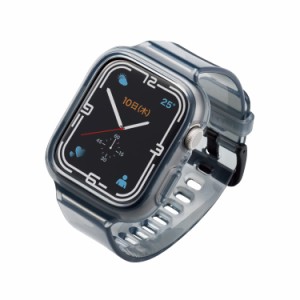 エレコム Apple Watch (アップルウォッチ) ケース バンパー バンド一体型 45mm [Apple Watch 8 7 対応] クリアデザイン ソフト クリアブ
