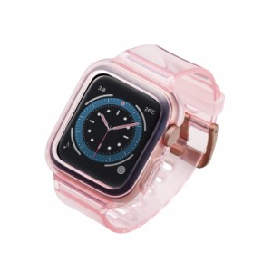 エレコム Apple Watch (アップルウォッチ) ケース バンパー バンド一体型 44mm [Apple Watch SE2 SE 6 5 4 対応] 透明 クリアデザイン ソ