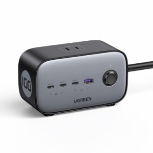 UGREEN DigiNest Pro 100W PD 充電器 7-in-1 USB-C電源タップ 1.8m AC1250W GaNIII採用 USB-C×3 USB-A×1 AC差込口×3 独自冷却技術 一