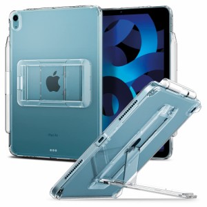 Spigen iPad Air 第5世代 ケース キックスタンド クリア 耐衝撃 Apple Pencil充電 収納 透明 すり傷防止 スリム エア・スキン ハイブリッ