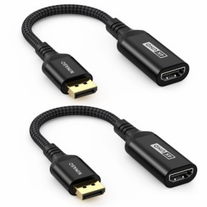 NIMASO Displayport HDMI 変換アダプター コネクタ ディスプレイポート HDMI 変換 ケーブル 4K対応 オス・メス 2本入り