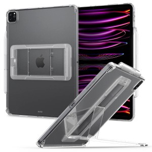 Spigen iPad Pro 12.9 ケース 第6/5世代(2022/2021)用 キックスタンド クリア 耐衝撃 Apple Pencil充電 収納 透明 すり傷防止 スリム エ