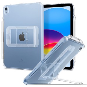 Spigen iPad 第10世代 ケース キックスタンド クリア 耐衝撃 Apple Pencil充電 収納 透明 すり傷防止 スリム エア・スキン ハイブリッドS