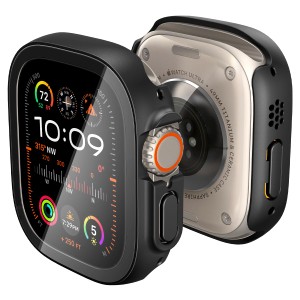 Spigen Apple Watch Ultra2 ケース/Apple Watch Ultra ケース 49mm 対応 9H ガラス 一体型 画面保護 耐衝撃 落下 衝撃 吸収 すり傷 防止 