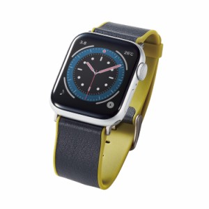 エレコム Apple Watch (アップルウォッチ) バンド 41mm 40mm 38mm レザー 革 TPU [上質で柔らかなヴィーガンレザーを使用] Apple Watch S