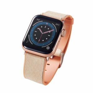 エレコム Apple Watch (アップルウォッチ) バンド 41mm 40mm 38mm レザー 革 TPU [上質で柔らかなヴィーガンレザーを使用] Apple Watch S