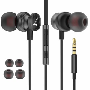 Esputunk イヤホン 有線 3.5mm マイク付き ノイズキャンセリング 遮断 HIFI音質 音量調整 重低音 仕事 勉強 通勤通学最適 Android/PC/テ