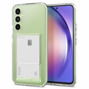 Spigen Galaxy A54 ケース カード [ SC-53D | SCG21 ] [ 1枚入り ] TPU クリア 手帳型 収納ケース カードケース 米軍MIL規格取得 厚さ超