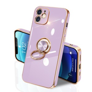 iPhone 12Mini ケース リング付き イフォン12Mini リング TPU カバー 全面保護 耐衝撃 スマホケース 360°回転 スタンド機能 携帯カバー 