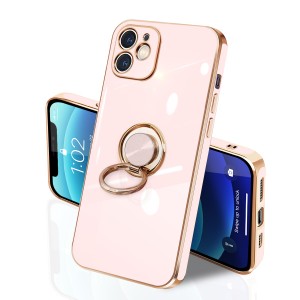 iPhone 12Mini ケース リング付き イフォン12Mini リング TPU カバー 全面保護 耐衝撃 スマホケース 360°回転 スタンド機能 携帯カバー 