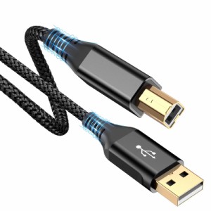 プリンター ケーブル 2M USB 2.0 ケーブル (タイプAオス - タイプBオス) USB2.0規格 パソコンとプリンター接続ケーブル ナイロン編み 480
