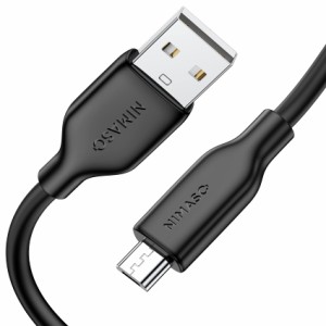 NIMASO Micro USB ケーブル (1m ブラック) マイクロ アンドロイド充電ケーブル シリコン素材 断線防止 USB 2.0 2.4A急速充電 Xperia、Gal