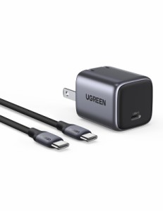 UGREEN Nexode Mini 30W PD 充電器 USB-C 60W急速充電ケーブル付きセット GaNFast？(窒化ガリウム)採用 超小型 折畳式プラグ PD/PPS/QC4+