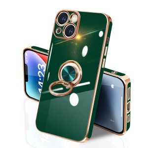 iPhone 14Plus ケース リング付き イフォン14Plus リング TPU カバー 全面保護 耐衝撃 スマホケース 360°回転 スタンド機能 携帯カバー 