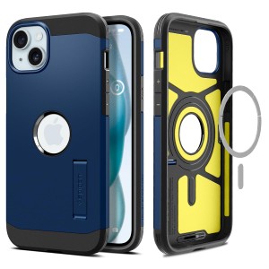 Spigen iPhone15Plus ケース Magsafe対応 スタンド付き 米軍MIL規格 タフ・アーマー・マグフィット ACS06670 (ネイビー・ブルー)