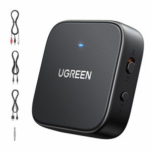 UGREEN Bluetooth 5.2トランスミッター＆レシーバー 小型 ブルートゥース送信機受信機 一台二役 2台同時接続 テレビ/Airpodsイヤホン/ス