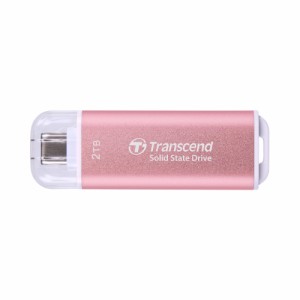 トランセンド SSD 外付け 2TB USB Type-C 高速 最大1050 MB/s 超小型,軽量9g PS4/PS5 動作確認済 USB 10Gbps ピンク TS2TESD300P