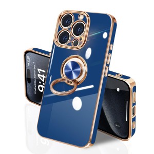 iPhone 15ProMax ケース リング付き イフォン15ProMax リング TPU カバー 全面保護 耐衝撃 スマホケース 360°回転 スタンド機能 携帯カ