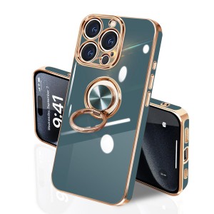 iPhone 15Pro ケース リング付き イフォン15Pro リング TPU カバー 全面保護 耐衝撃 スマホケース 360°回転 スタンド機能 携帯カバー 車