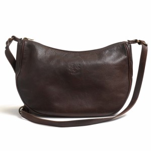 ○イルビゾンテ IL BISONTE オリジナルバケッタレザー 牛革 ショルダーバッグ 411758 Crescent Moon Style Leather Shoulder Bag   中古