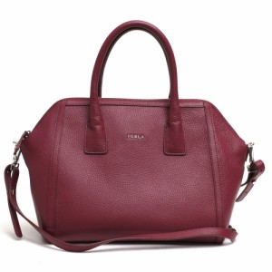 ○フルラ FURLA 牛革 ハンドバッグ 2WAY ショルダーバッグ シボ革 シュリンクレザー レディース 【中古】 中古