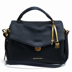 ○マイケルコース Michael Kors 牛革 ハンドバッグ サッチェルバッグ 2WAY ショルダーバッグ シボ革 シュリンクレザー レディース  中古