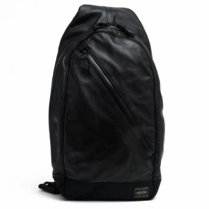 ○ポーター 吉田カバン PORTER 牛ステア スコッチガードTM ショルダーバッグ 107-01262 ZOOM SLING SHOULDER BAG ズーム ボディバ  中古