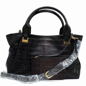 ○レザージュエルズ LEATHER JEWELS 牛革 ハンドバッグ 17M29 MERIDIANA メルディアナ 2WAY ショルダーバッグ クロコ型押し レディ 中古