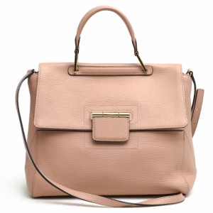 ○フルラ FURLA ペブルドレザー 牛革 ハンドバッグ ARTESIA M アルテーシア フラップ式 2WAY ショルダーバッグ シボ革 シュリンク  中古