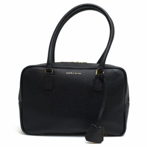 ○エーディーエムジェイ ADMJ 牛革 ハンドバッグ ACS01040 SHRINKLEATHER BOSTONBAG 28cm シボ革 シュリンクレザー ミニボストン   中古